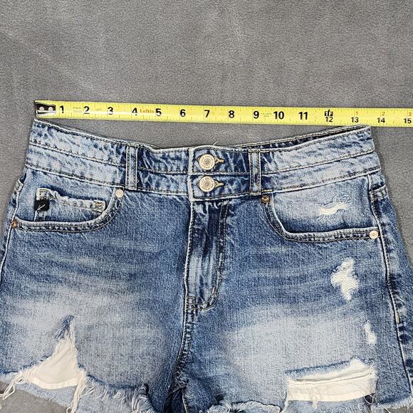KanCan Denim Shorts Distressed Mid Rise 2" Size 5/26 - Picture 8 of 8